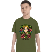 Load image into Gallery viewer, Secret_Shirts T-Shirts, Youth / XS / Military Green Link Crest
