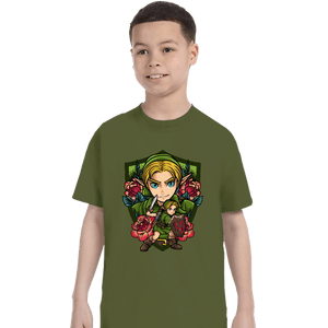 Secret_Shirts T-Shirts, Youth / XS / Military Green Link Crest