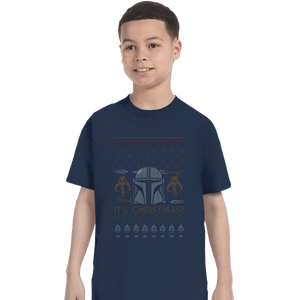 Shirts T-Shirts, Youth / XL / Navy Mandalorian Christmas