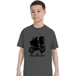Secret_Shirts T-Shirts, Youth / XS / Charcoal Boy And Bike