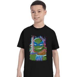 Daily_Deal_Shirts T-Shirts, Youth / XS / Black Glitch Leonardo