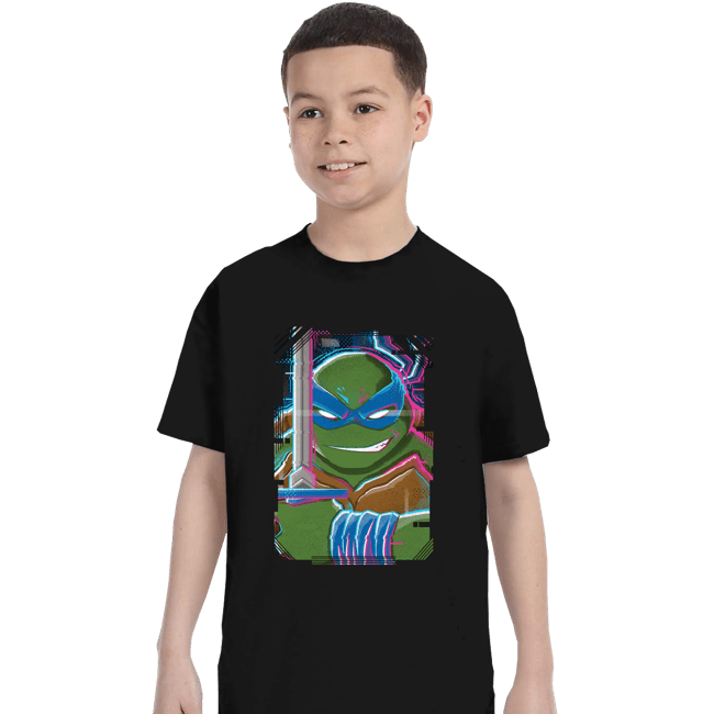 Daily_Deal_Shirts T-Shirts, Youth / XS / Black Glitch Leonardo
