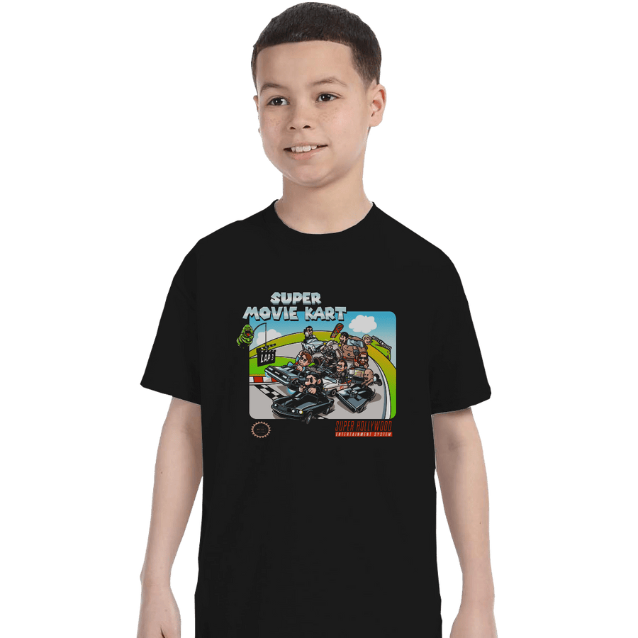 Shirts T-Shirts, Youth / XL / Black Super Movie Kart