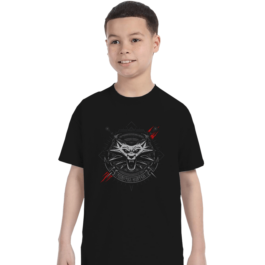 Shirts T-Shirts, Youth / Small / Black White Wolf