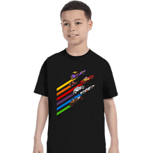 Load image into Gallery viewer, Daily_Deal_Shirts T-Shirts, Youth / XS / Black Racing Streaks
