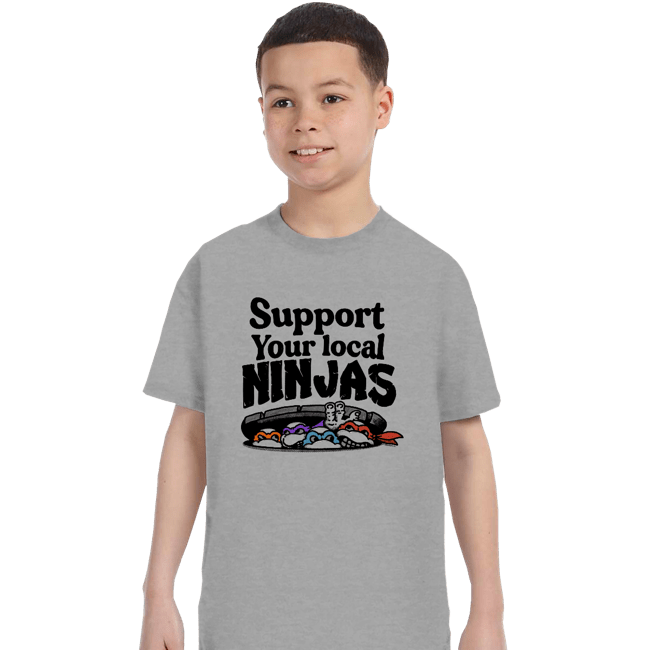 Daily_Deal_Shirts T-Shirts, Youth / XS / Sports Grey Support Your Local Ninjas