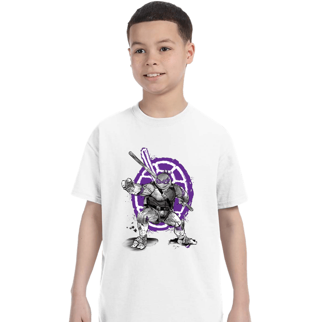 Daily_Deal_Shirts T-Shirts, Youth / XS / White Donatello Sumi-e