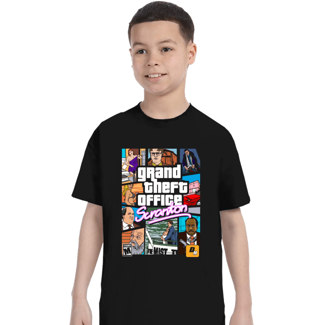 Shirts T-Shirts, Youth / XS / Black Grand Theft Office