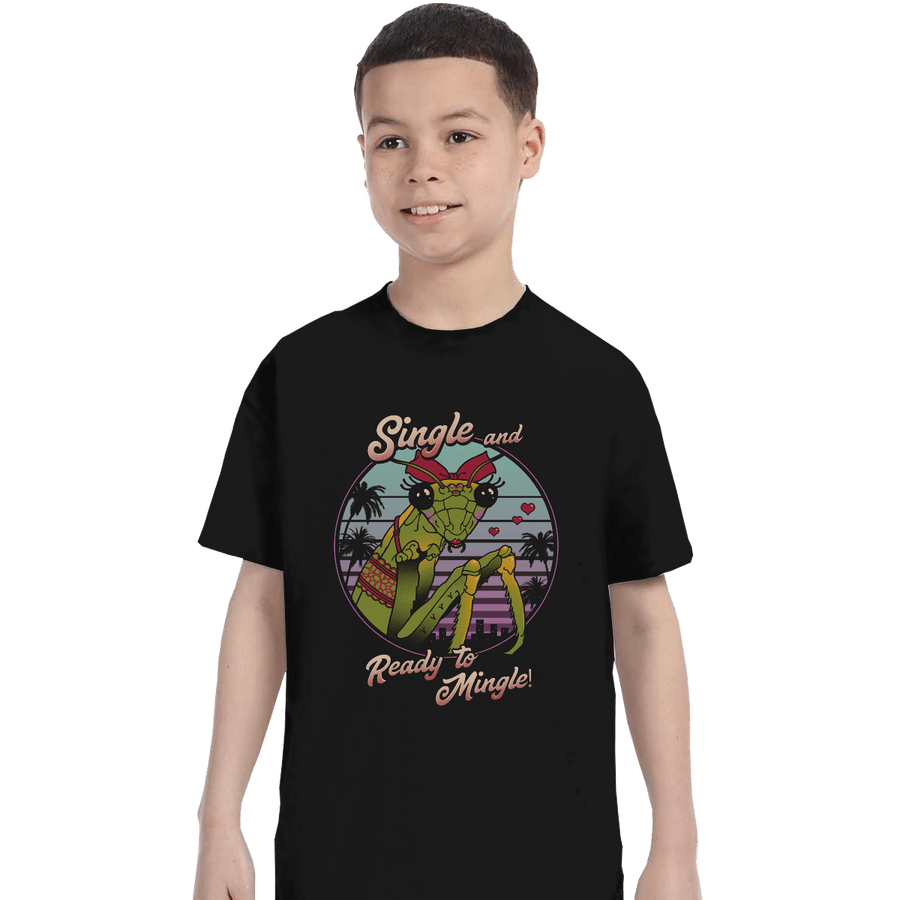 Shirts T-Shirts, Youth / XS / Black Single Mantis
