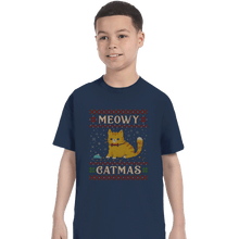 Load image into Gallery viewer, Daily_Deal_Shirts T-Shirts, Youth / XS / Navy Meowy Catmas
