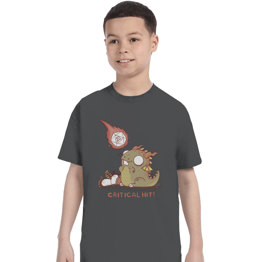 Shirts T-Shirts, Youth / XL / Charcoal Critical Hit