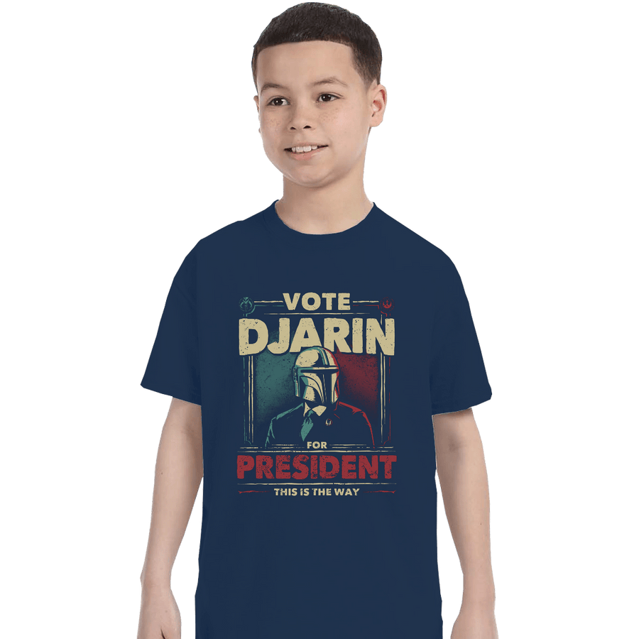 Shirts T-Shirts, Youth / XL / Navy Djarin For President