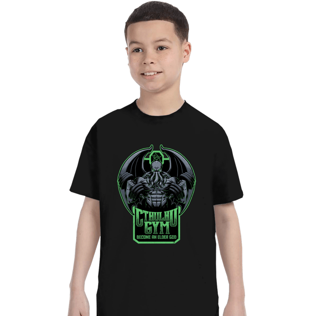 Daily_Deal_Shirts T-Shirts, Youth / XS / Black Cthulhu Gym