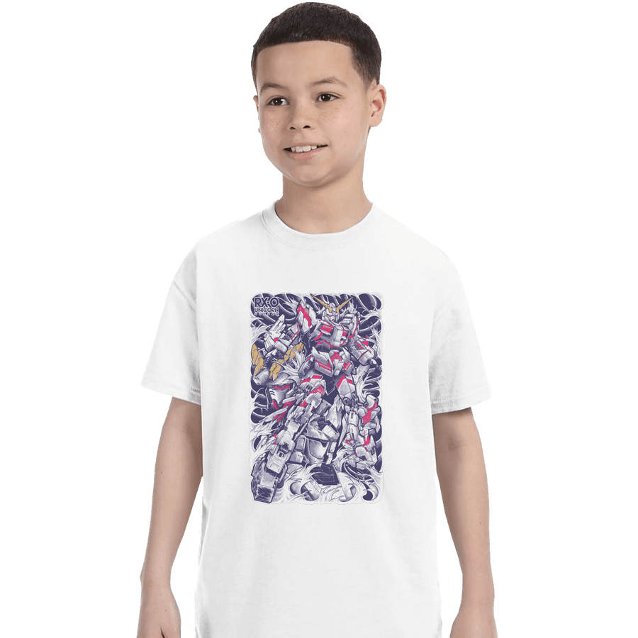 Shirts T-Shirts, Youth / XL / White Unicorn Gundam
