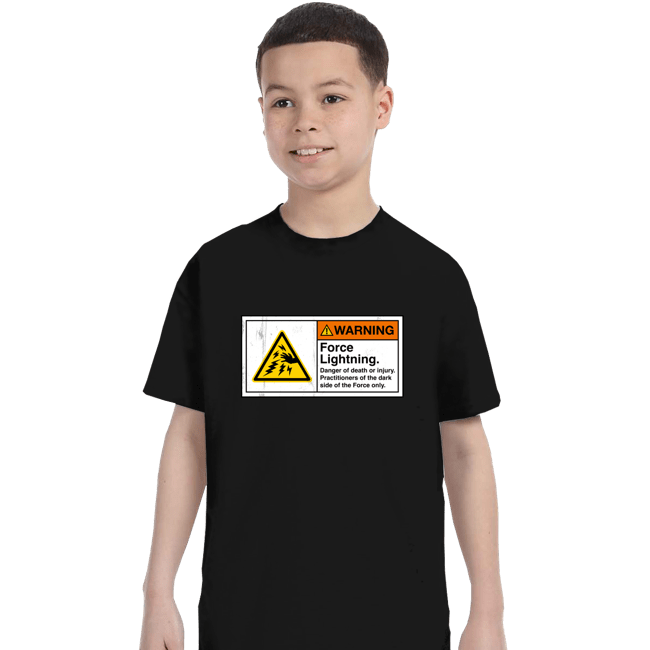 Daily_Deal_Shirts T-Shirts, Youth / XS / Black Caution Force Lightning