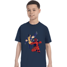 Load image into Gallery viewer, Secret_Shirts T-Shirts, Youth / XS / Navy Wolverine &amp; Deadpool
