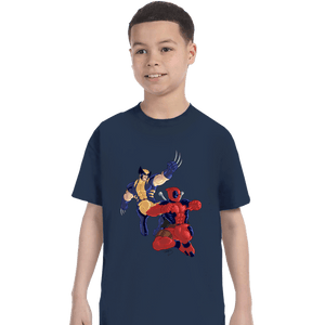 Secret_Shirts T-Shirts, Youth / XS / Navy Wolverine & Deadpool