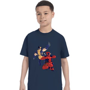 Secret_Shirts T-Shirts, Youth / XS / Navy Wolverine & Deadpool