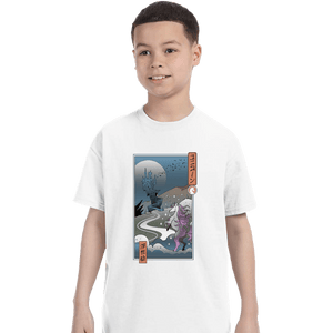 Daily_Deal_Shirts T-Shirts, Youth / XS / White Unicorn Ukiyo-e