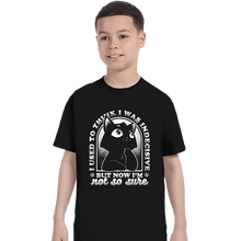 Load image into Gallery viewer, Shirts T-Shirts, Youth / XS / Black Indecisive Cat
