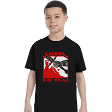 Load image into Gallery viewer, Secret_Shirts T-Shirts, Youth / XS / Black Sauron, Rule &#39;Em All
