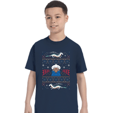 Load image into Gallery viewer, Shirts T-Shirts, Youth / XS / Navy Magical Japanese Folk Christmas Sweaters
