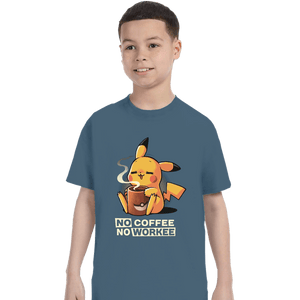 Secret_Shirts T-Shirts, Youth / XS / Indigo Blue No Coffee Pikachu