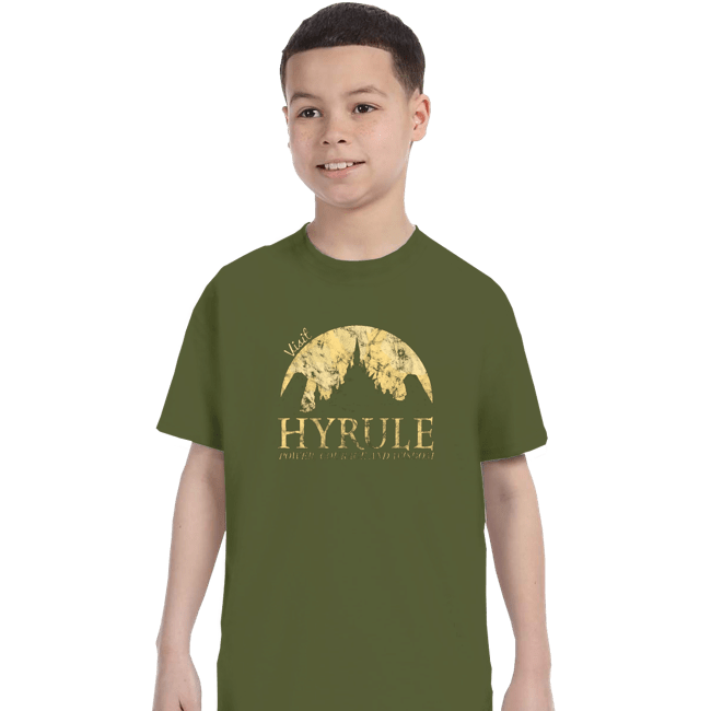 Shirts T-Shirts, Youth / XS / Military Green Hyrule Tourist