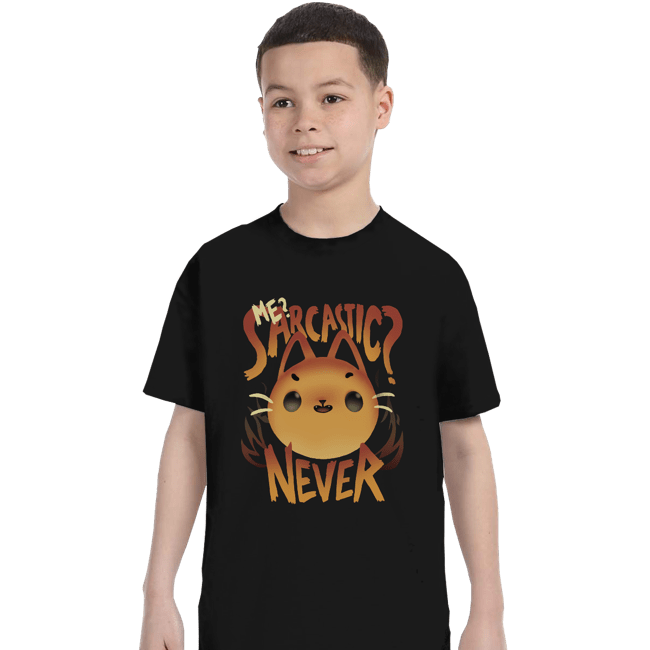 Shirts T-Shirts, Youth / XS / Black Sarcastic Cat