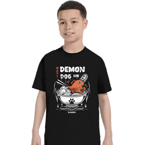 Daily_Deal_Shirts T-Shirts, Youth / XS / Black Demon Dog Ramen