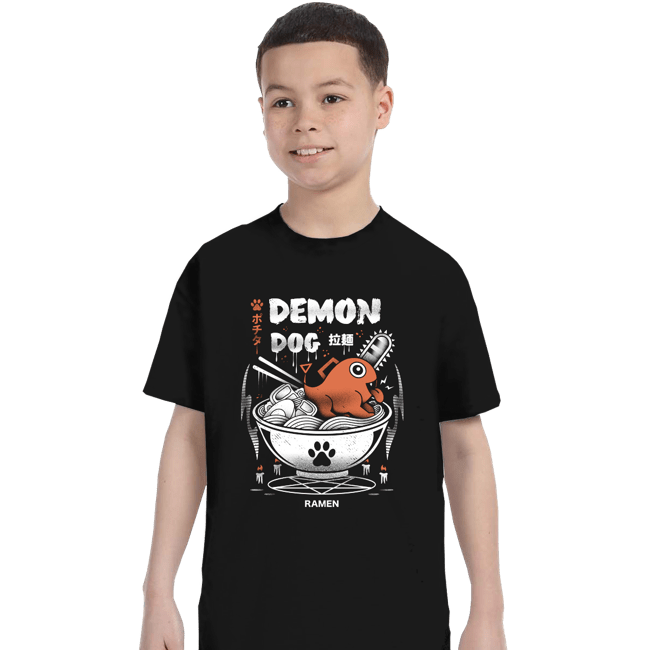 Daily_Deal_Shirts T-Shirts, Youth / XS / Black Demon Dog Ramen