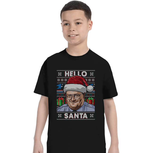 Shirts T-Shirts, Youth / XS / Black Hello Santa