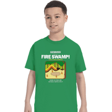 Load image into Gallery viewer, Last_Chance_Shirts T-Shirts, Youth / XS / Irish Green Retro Fire Swamp
