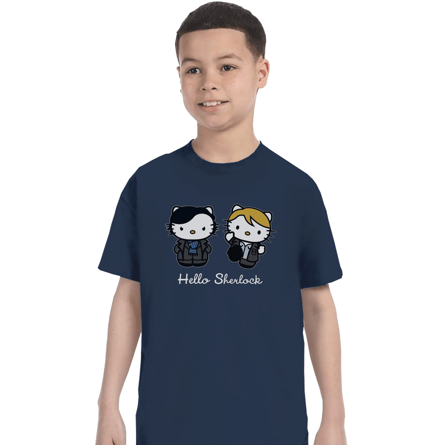 Shirts T-Shirts, Youth / XL / Navy Hello Sherlock