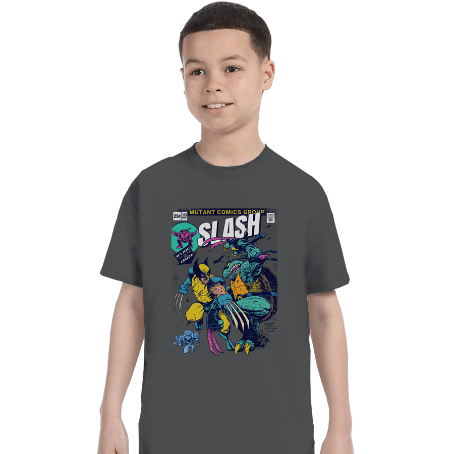 Shirts T-Shirts, Youth / XL / Charcoal Wolverine VS Slash