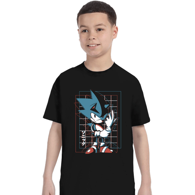 Shirts T-Shirts, Youth / XS / Black 3D Hedgehog