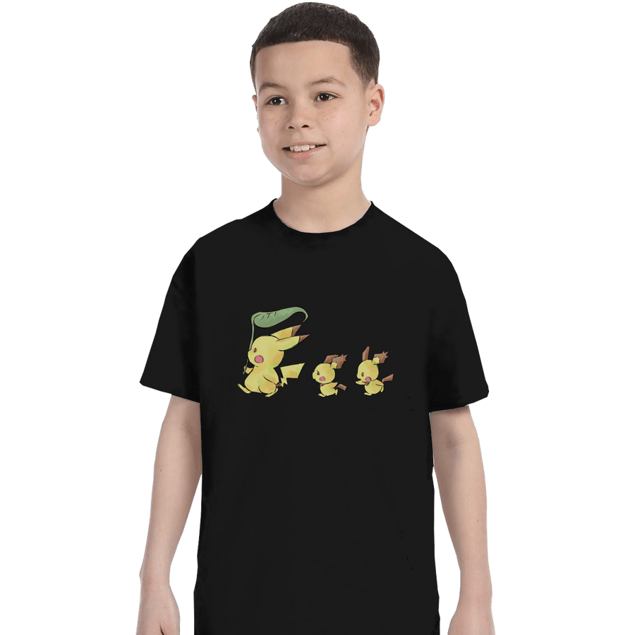 Shirts T-Shirts, Youth / XL / Black Pika Pika