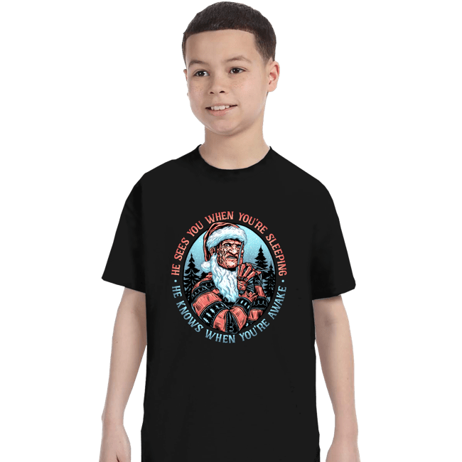 Daily_Deal_Shirts T-Shirts, Youth / XS / Black Nightmare Santa