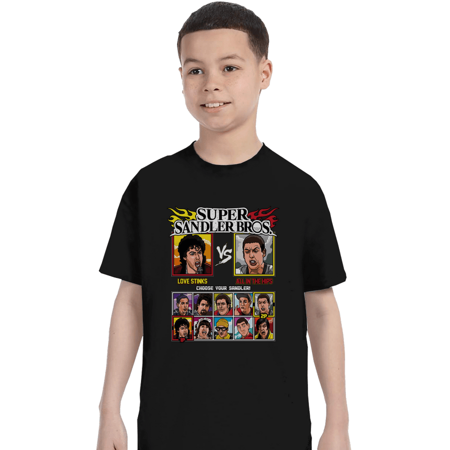 Shirts T-Shirts, Youth / XS / Black Super Sandler Bros