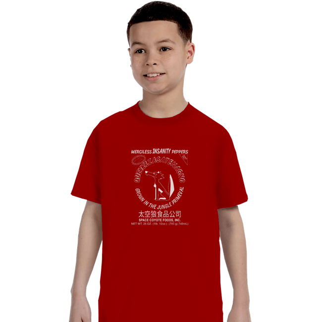 Daily_Deal_Shirts T-Shirts, Youth / XS / Red Space Coyote Sriracha