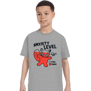Daily_Deal_Shirts T-Shirts, Youth / XS / Sports Grey Anxiety Level Panda