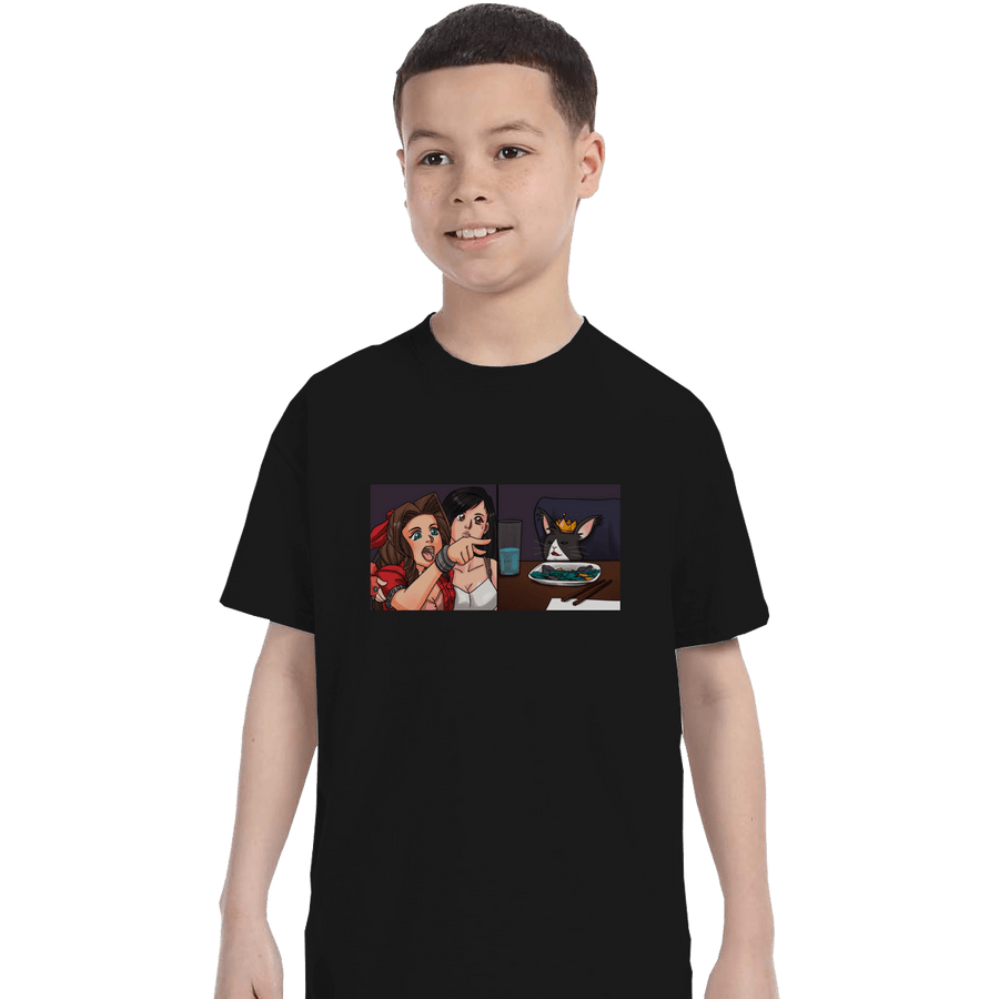Shirts T-Shirts, Youth / XL / Black Aerith Yelling At A Cait Sith