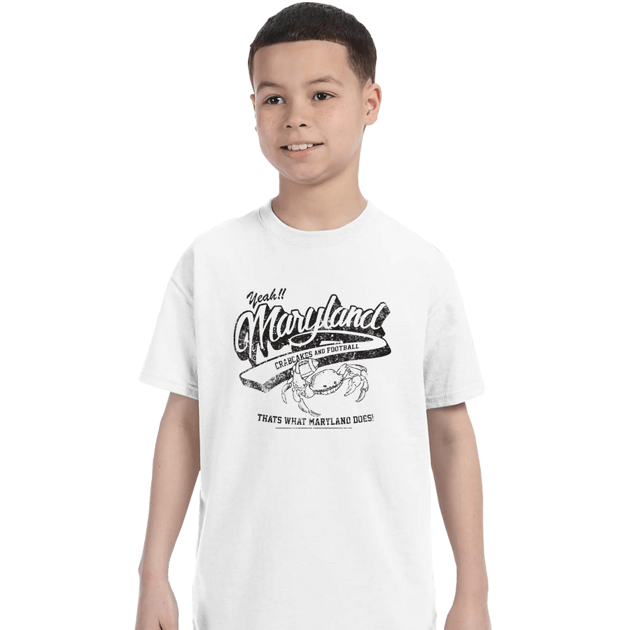 Shirts T-Shirts, Youth / XL / White Maryland