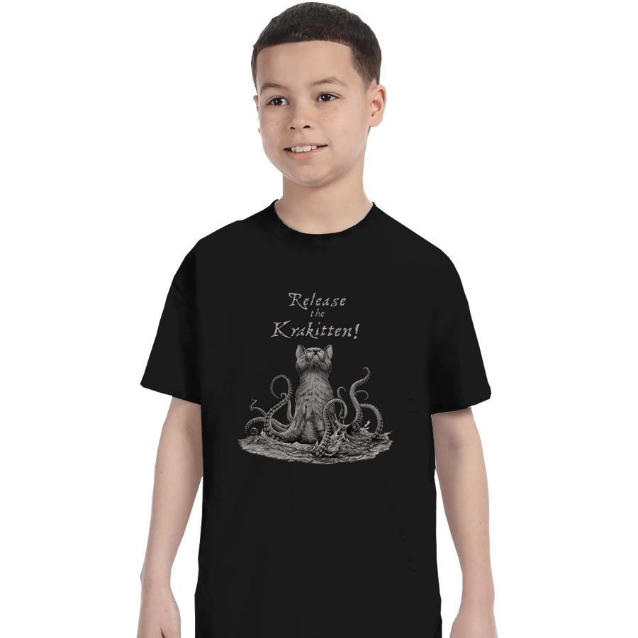 Shirts T-Shirts, Youth / XL / Black Release The Krakitten