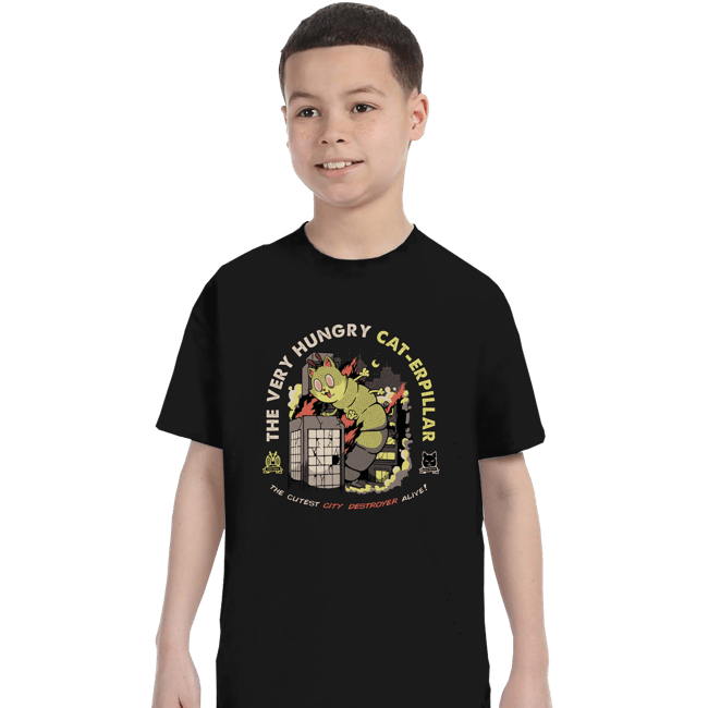 Secret_Shirts T-Shirts, Youth / XS / Black A Very Hungry Cat-Erpillar