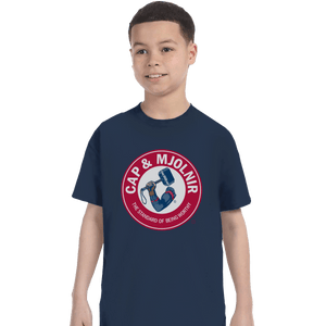 Shirts T-Shirts, Youth / XL / Navy Cap And Mjolnir