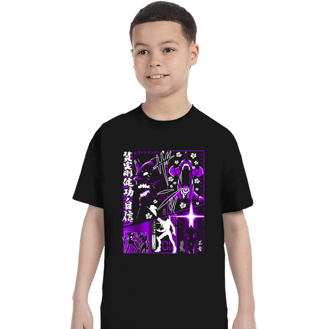 Secret_Shirts T-Shirts, Youth / XS / Black Evangelion Manga