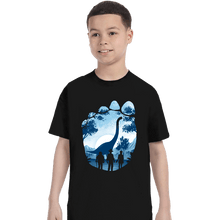 Load image into Gallery viewer, Daily_Deal_Shirts T-Shirts, Youth / XS / Black Brachiosaurus Footprint
