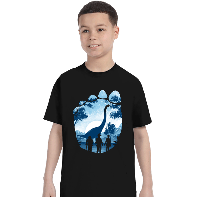 Daily_Deal_Shirts T-Shirts, Youth / XS / Black Brachiosaurus Footprint