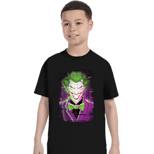 Daily_Deal_Shirts T-Shirts, Youth / XS / Black Glitch Joker